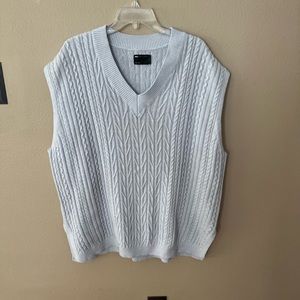 ASOS DESIGN oversized cable knit cricket tank in gray